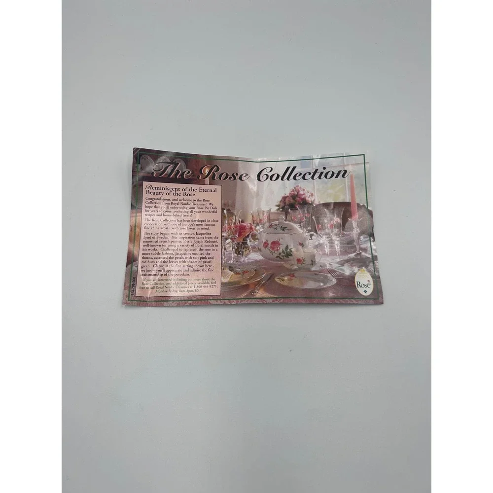 Christneholm The Rose Collection Quiche Tart Pan Pink Floral Fluted Ceramic 10in